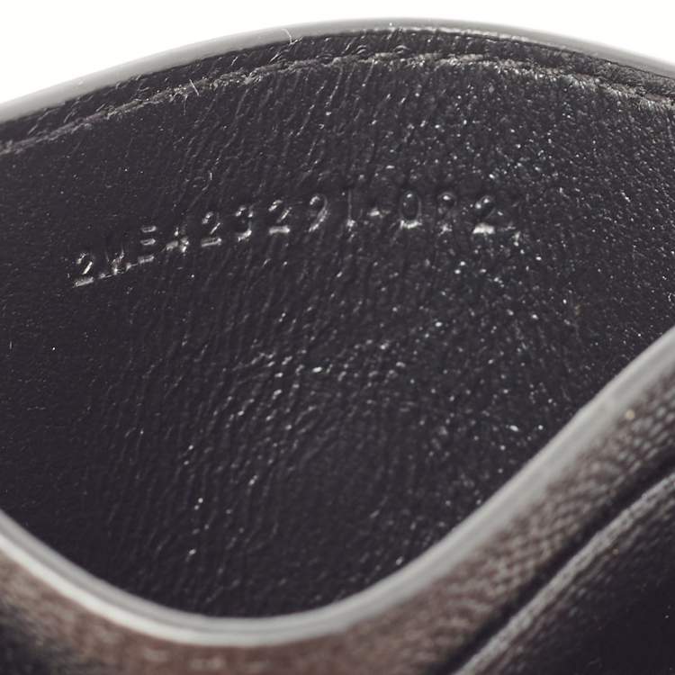 Pre Owned Saint Laurent Black Matelassé Leather Monogram Card Holder