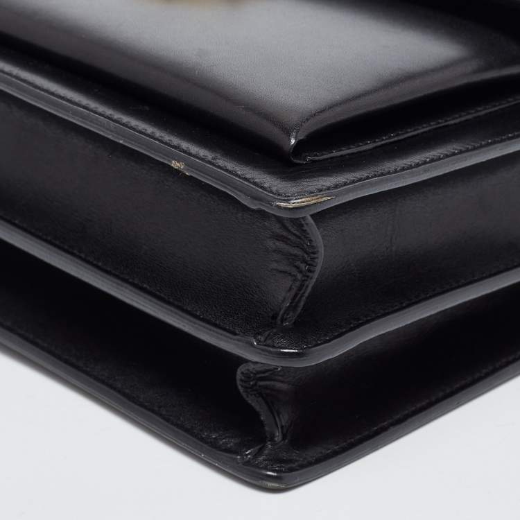 Pre Owned Saint Laurent Black Leather High School Top Handle Bag