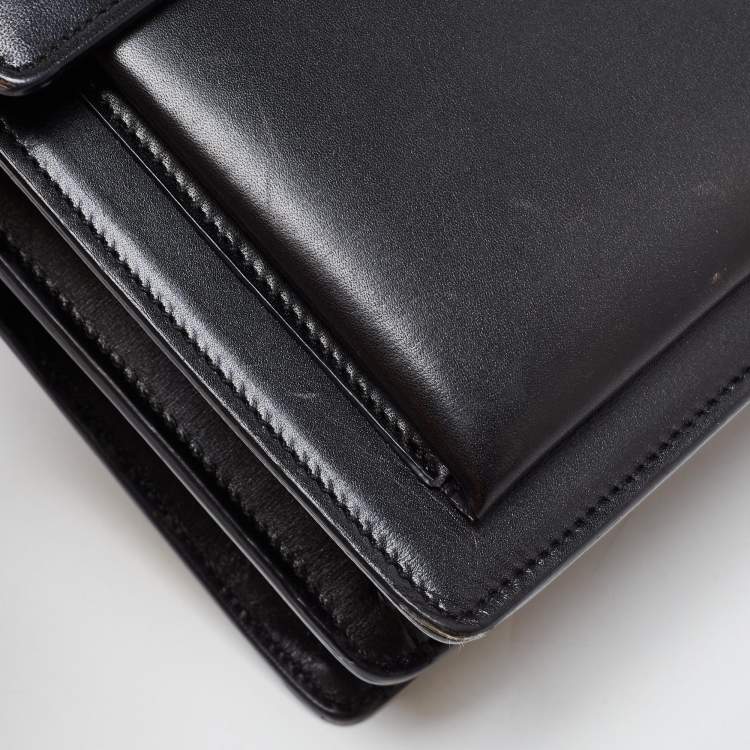 Pre Owned Saint Laurent Black Leather High School Top Handle Bag