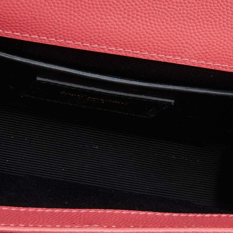 Pre Owned Saint Laurent Pink Leather Small Kate Shoulder Bag