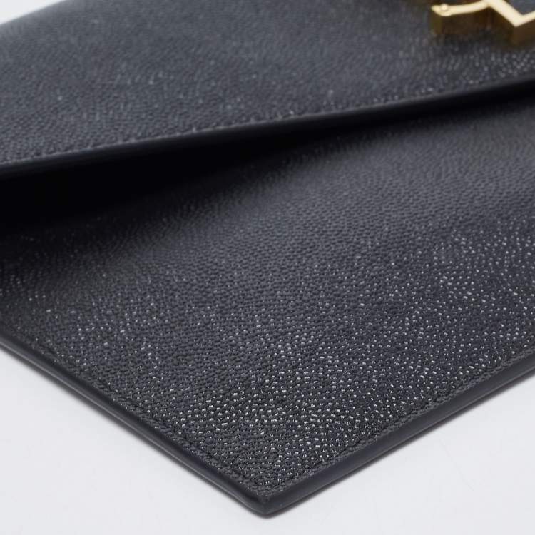 مملوكة مسبقًا Saint Laurent Black Leather Uptown Pouch