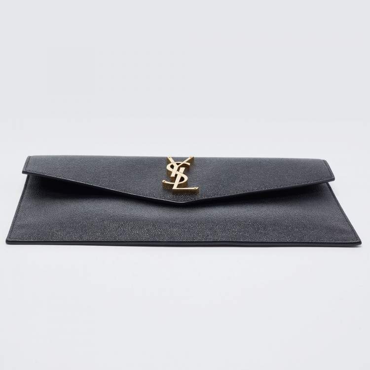 مملوكة مسبقًا Saint Laurent Black Leather Uptown Pouch