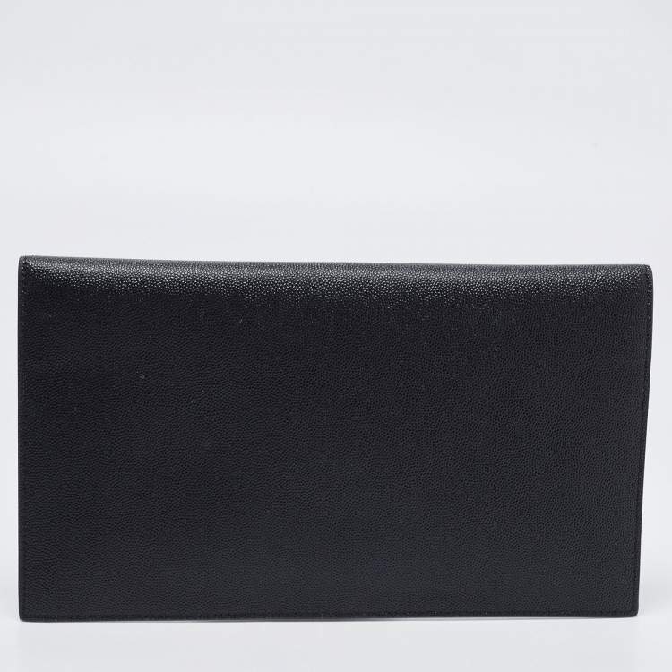 مملوكة مسبقًا Saint Laurent Black Leather Uptown Pouch