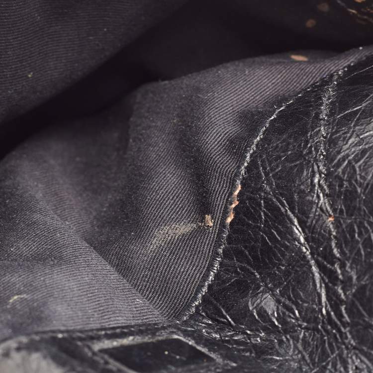 Pre Owned Saint Laurent Black Aged Leather Medium Niki Shoulder Bag