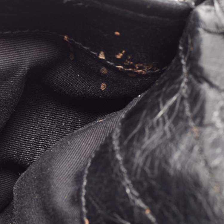 Pre Owned Saint Laurent Black Aged Leather Medium Niki Shoulder Bag