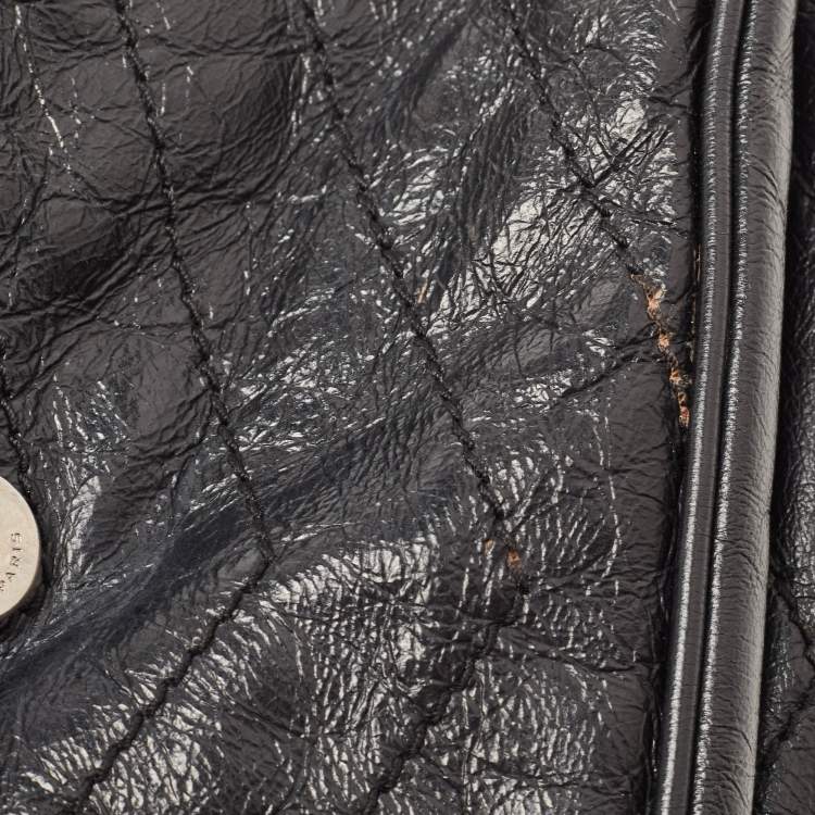 Pre Owned Saint Laurent Black Aged Leather Medium Niki Shoulder Bag