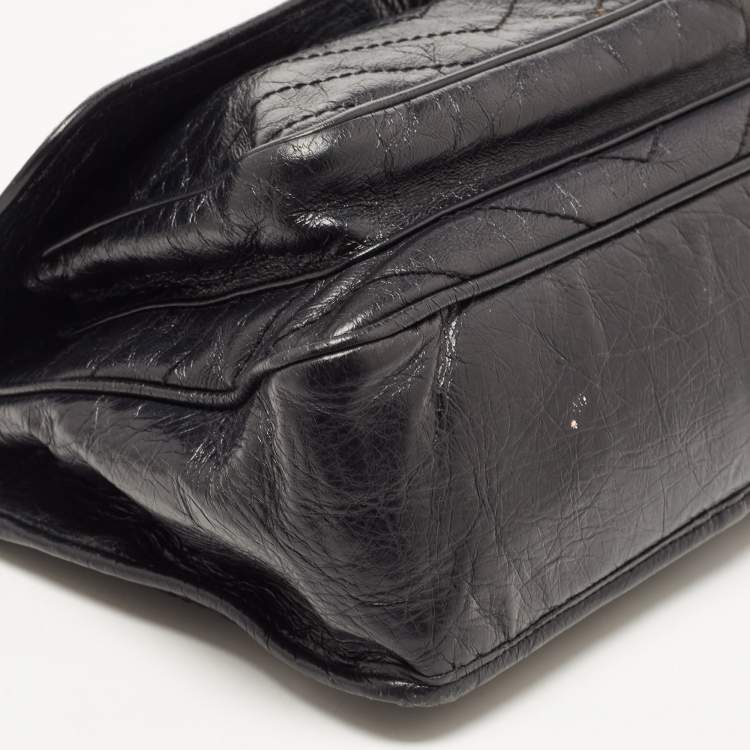 Pre Owned Saint Laurent Black Aged Leather Medium Niki Shoulder Bag