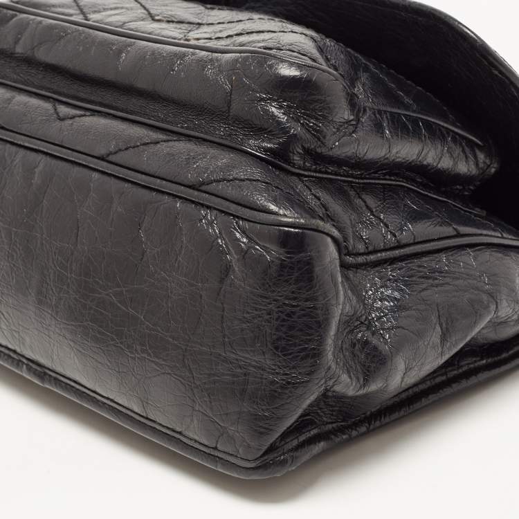 Pre Owned Saint Laurent Black Aged Leather Medium Niki Shoulder Bag