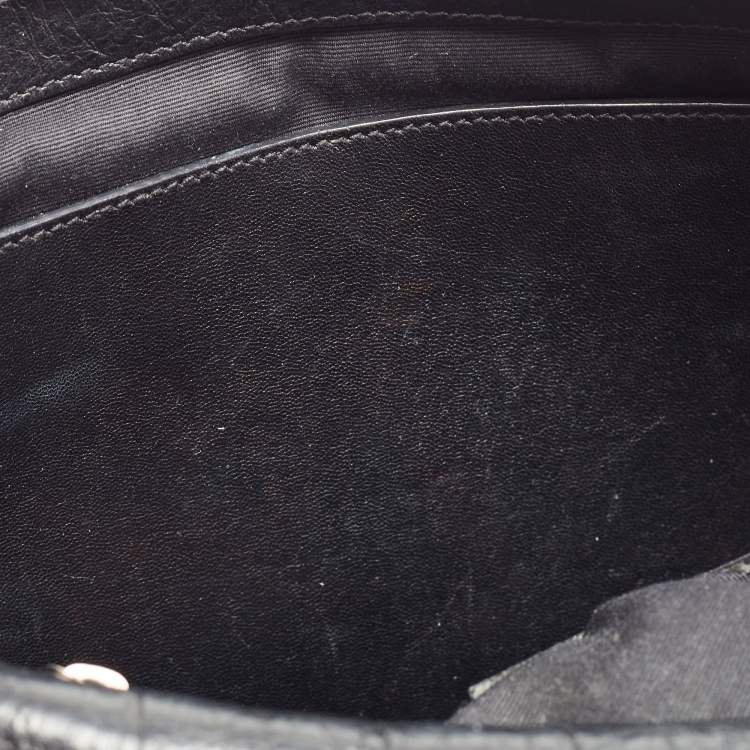 Pre Owned Saint Laurent Black Aged Leather Medium Niki Shoulder Bag