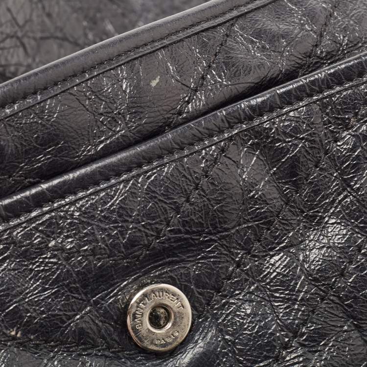 Pre Owned Saint Laurent Black Aged Leather Medium Niki Shoulder Bag