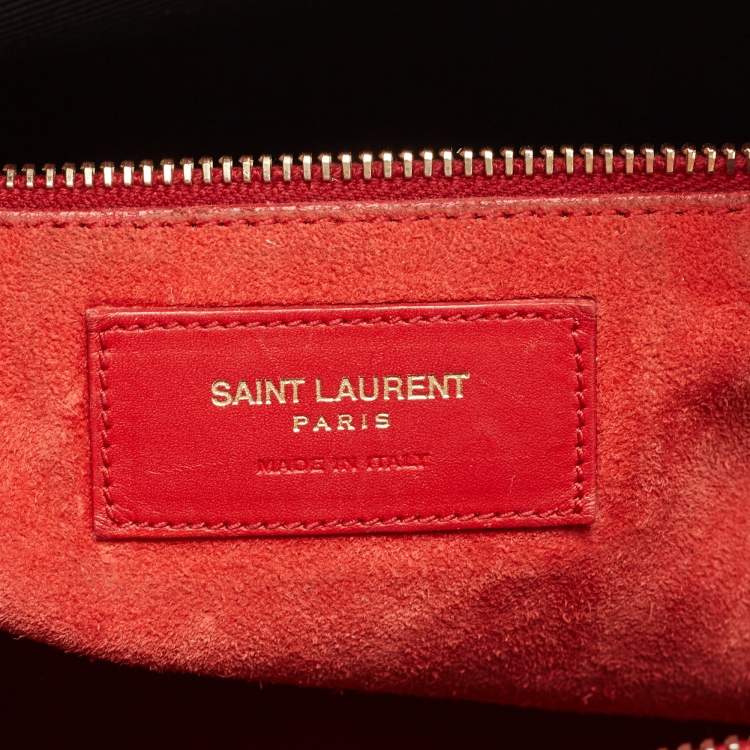 Pre Owned Saint Laurent Red Leather Classic 6 Duffle Bag