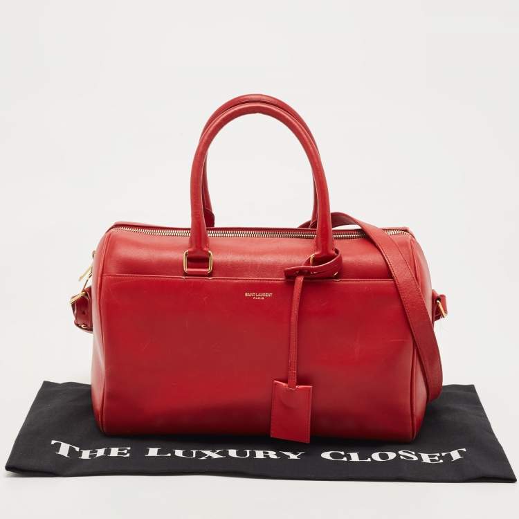 Pre Owned Saint Laurent Red Leather Classic 6 Duffle Bag