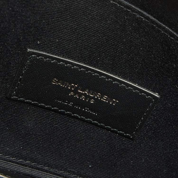 Pre Owned Saint Laurent Multicolor Printed Leather Monogram Zip Bill Pouch