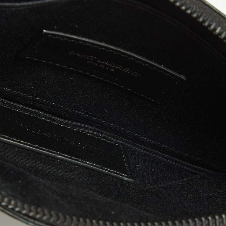 Pre Owned Saint Laurent Multicolor Printed Leather Monogram Zip Bill Pouch