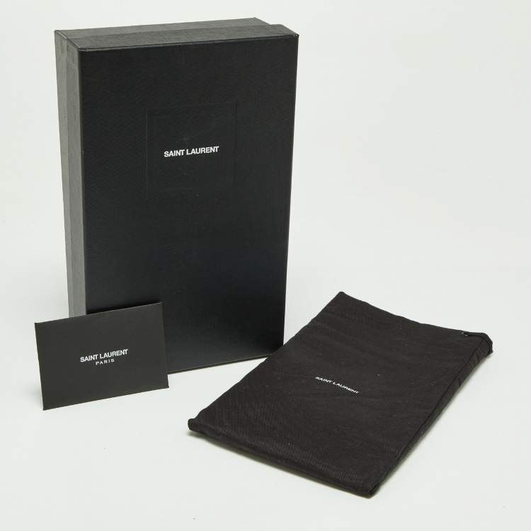 Pre Owned Saint Laurent Multicolor Printed Leather Monogram Zip Bill Pouch