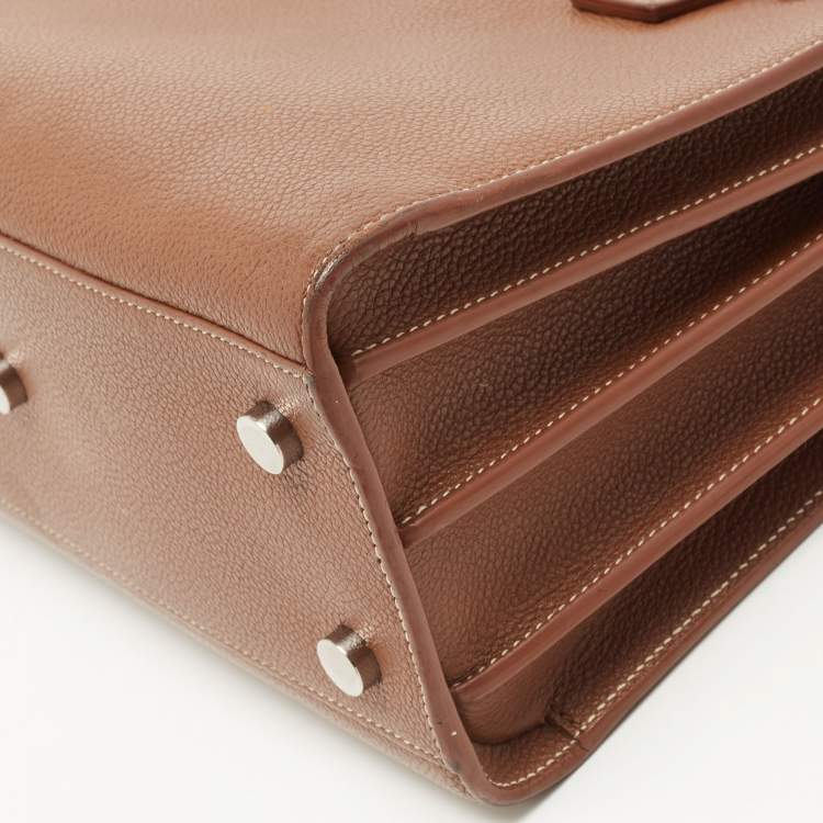 Pre Owned Saint Laurent Brown Grained Leather Baby Classic Sac De Jour Tote