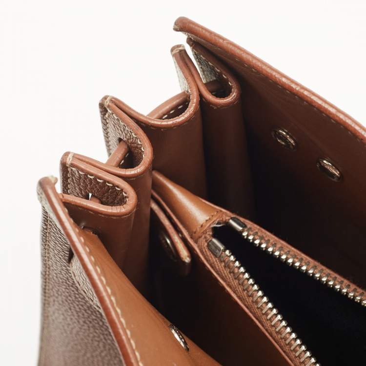 Pre Owned Saint Laurent Brown Grained Leather Baby Classic Sac De Jour Tote