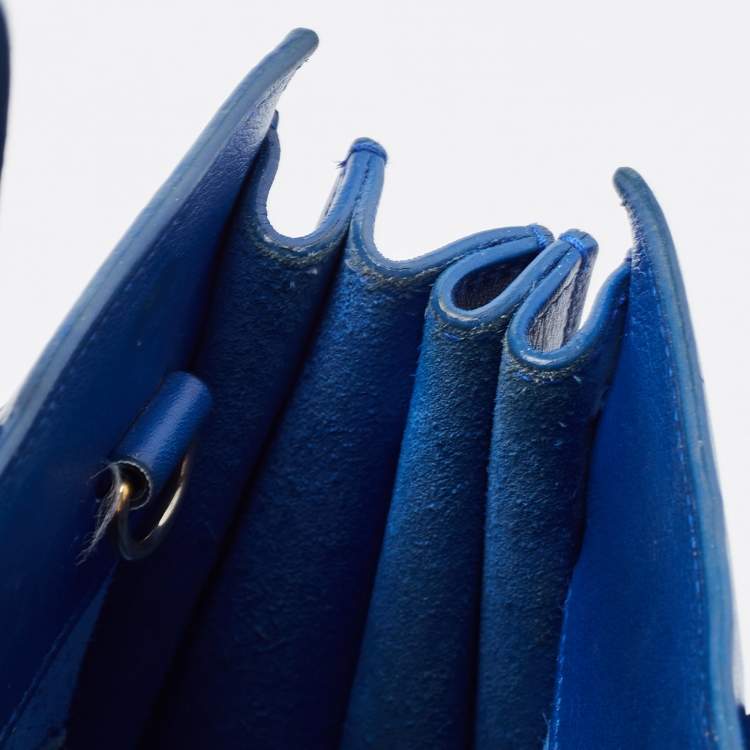 Pre Owned Saint Laurent Blue Leather Nano Classic Sac De Jour Tote