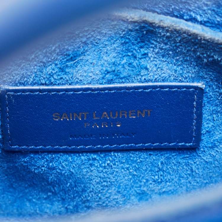 Pre Owned Saint Laurent Blue Leather Nano Classic Sac De Jour Tote