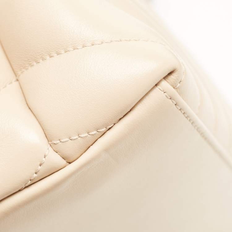 Pre Owned Saint Laurent Beige Leather Small Loulou Shoulder Bag
