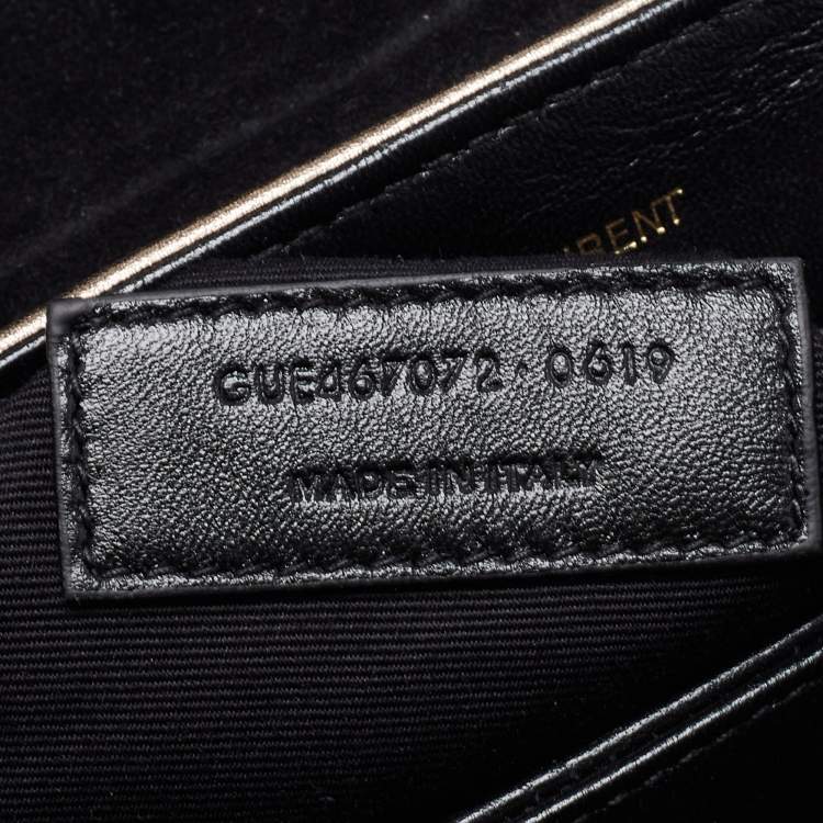 Pre Owned Saint Laurent Metallic Matelassé Leather Toy Loulou Crossbody Bag