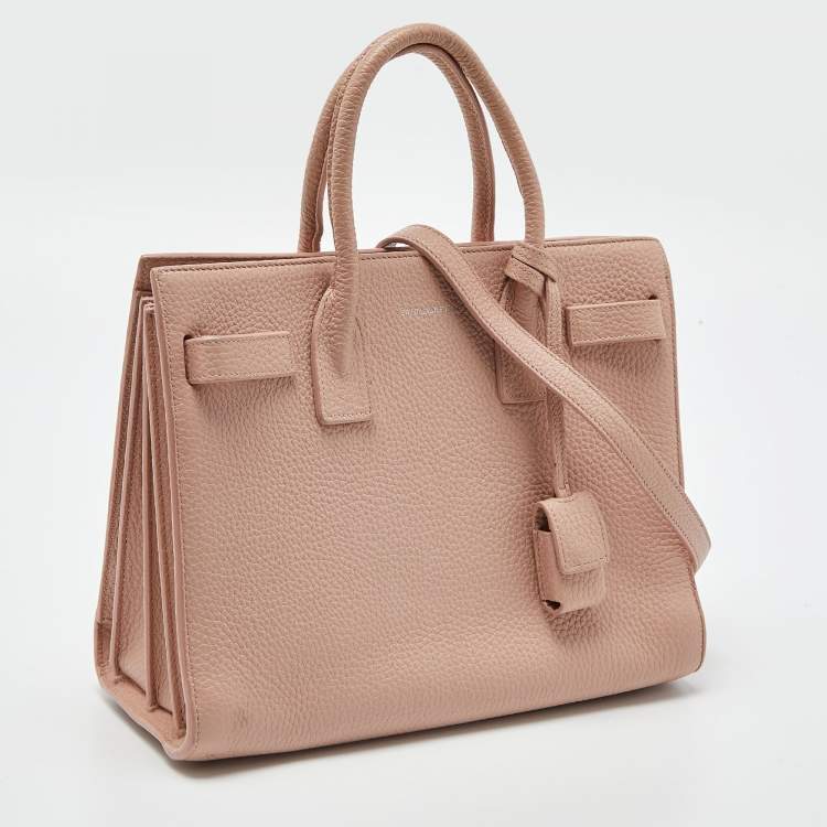 Pre Owned Saint Laurent Pink Leather Baby Classic Sac De Jour Tote