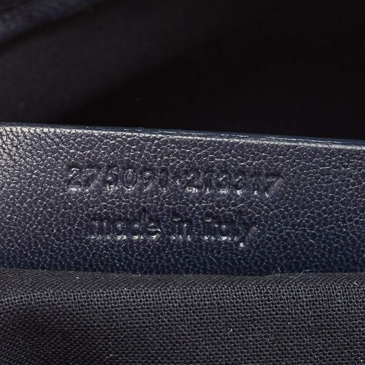 Pre Owned Saint Laurent Navy Blue Leather Large Cabas Chyc Tote