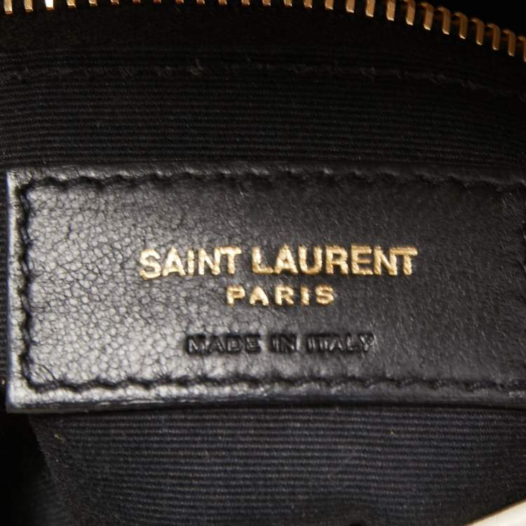 Pre Owned Saint Laurent White Leather Small Puffer Chain Shoulder Bag