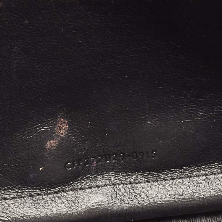 Pre Owned Saint Laurent Black Croc Embossed Leather Kate Clutch