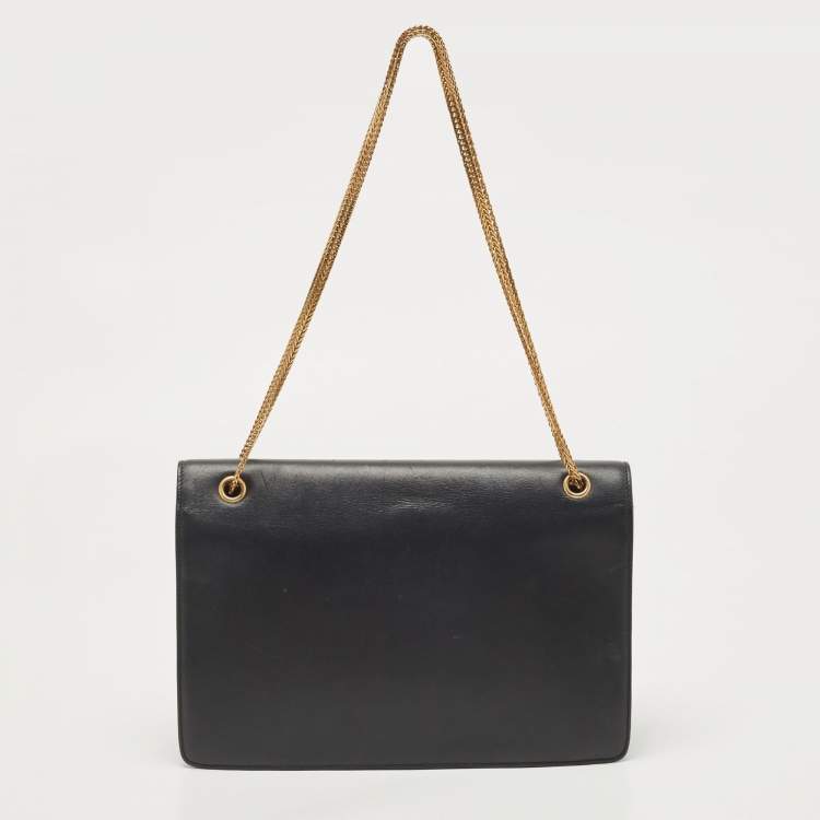 Pre Owned Saint Laurent Black Leather Studded Betty Shoulder Bag