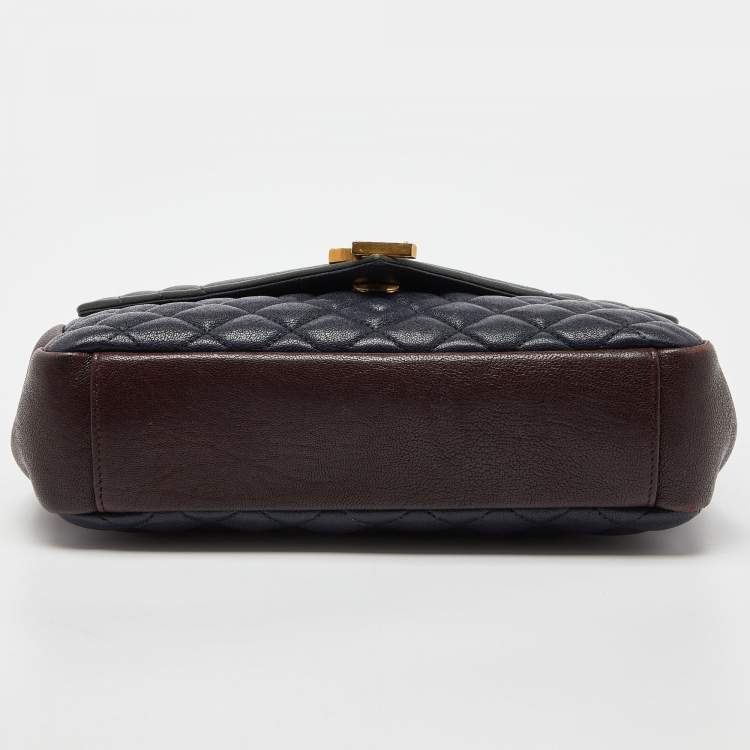 مملوكة مسبقًا Saint Laurent Tri Color Matelasse Leather Envelope Shoulder Bag