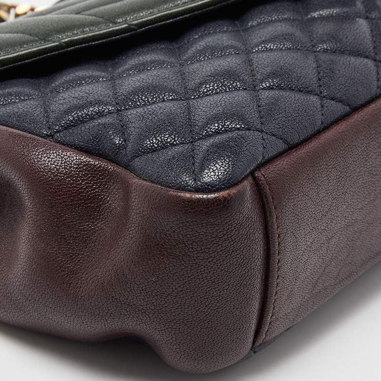 مملوكة مسبقًا Saint Laurent Tri Color Matelasse Leather Envelope Shoulder Bag