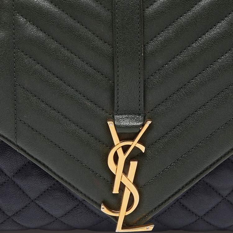 مملوكة مسبقًا Saint Laurent Tri Color Matelasse Leather Envelope Shoulder Bag