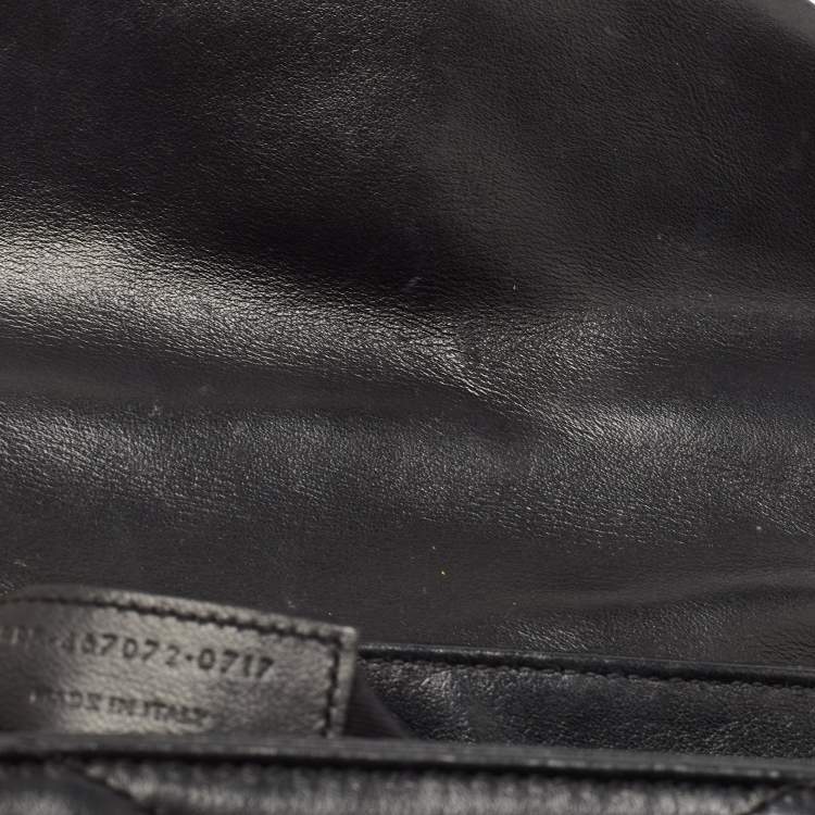 Pre Owned Saint Laurent Black Matelassé Leather Toy Loulou Crossbody Bag