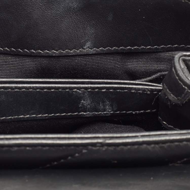 Pre Owned Saint Laurent Black Matelassé Leather Toy Loulou Crossbody Bag