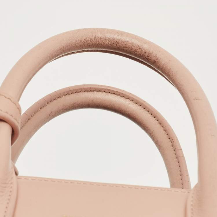 Pre Owned Saint Laurent Pale Pink Leather Nano Classic Sac De Jour Tote