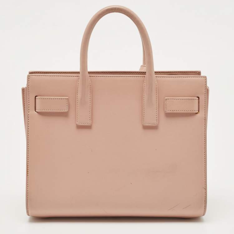 Pre Owned Saint Laurent Pale Pink Leather Nano Classic Sac De Jour Tote