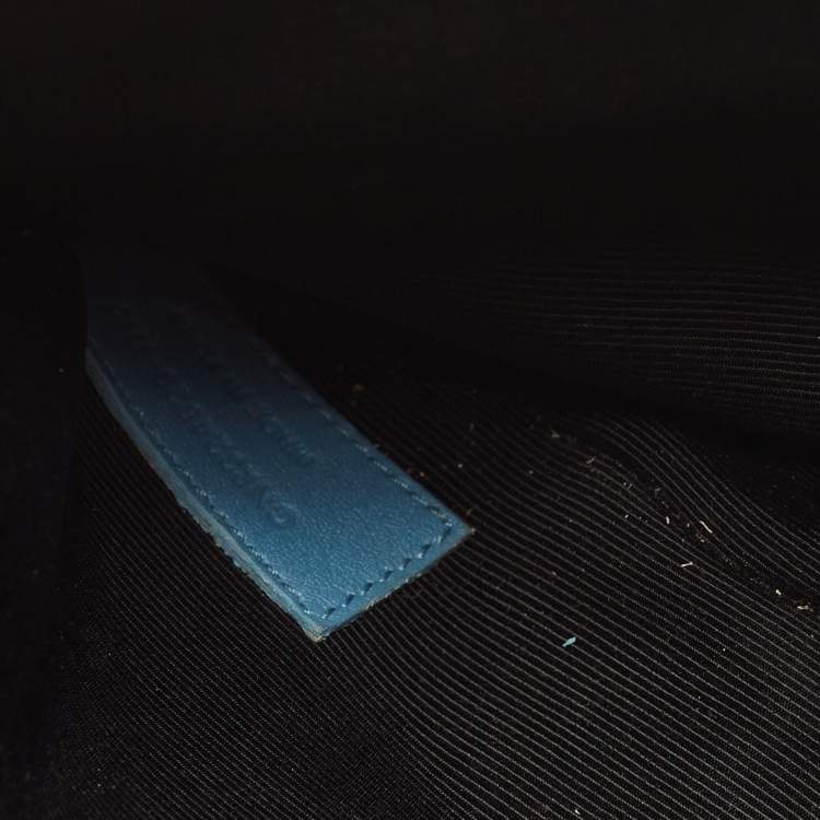 Pre Owned Saint Laurent Light Blue Leather Small Classic Sac De Jour Tote