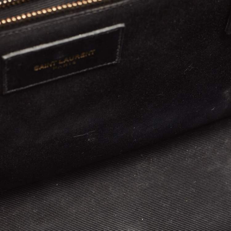 Pre Owned Saint Laurent Red Matelassé Leather Large Monogram Envelope Shoulder Bag
