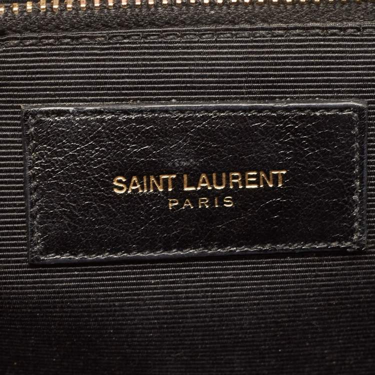 Pre Owned Saint Laurent Red Matelassé Leather Large Monogram Envelope Shoulder Bag