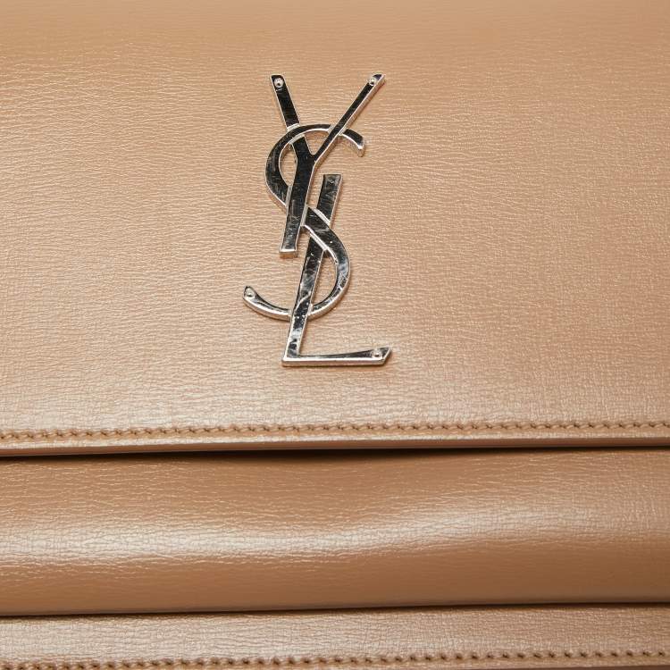 مملوكة مسبقًا Saint Laurent Beige Leather Medium Sunset Chain Shoulder Bag
