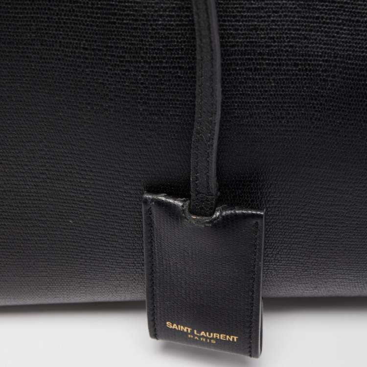 Pre Owned Saint Laurent Black Leather Medium Cabas Chyc Tote