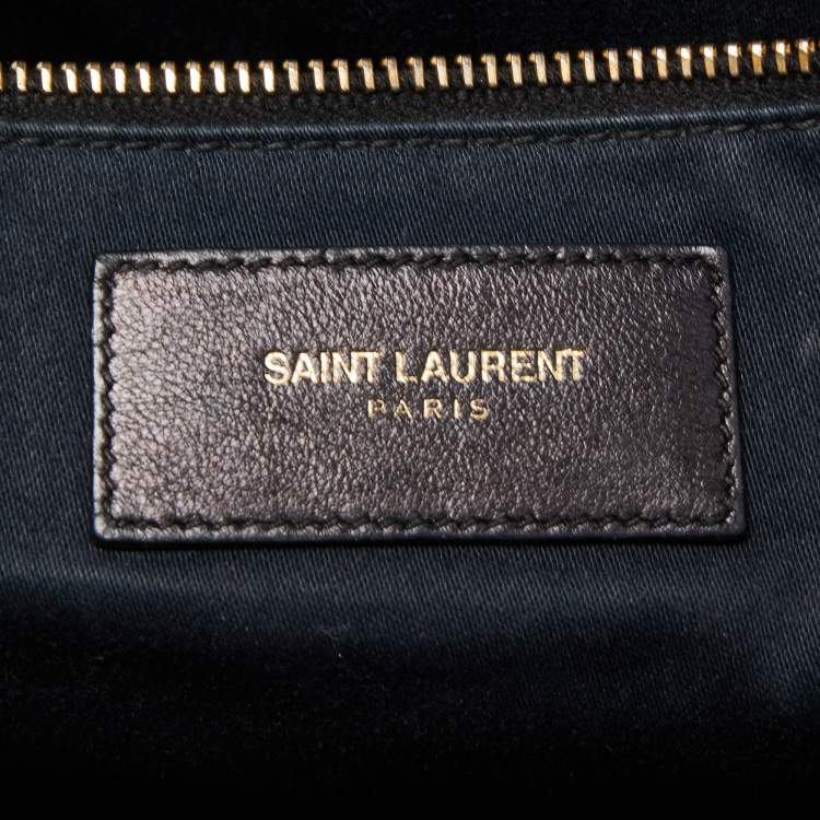Pre Owned Saint Laurent Black Leather Medium Cabas Chyc Tote