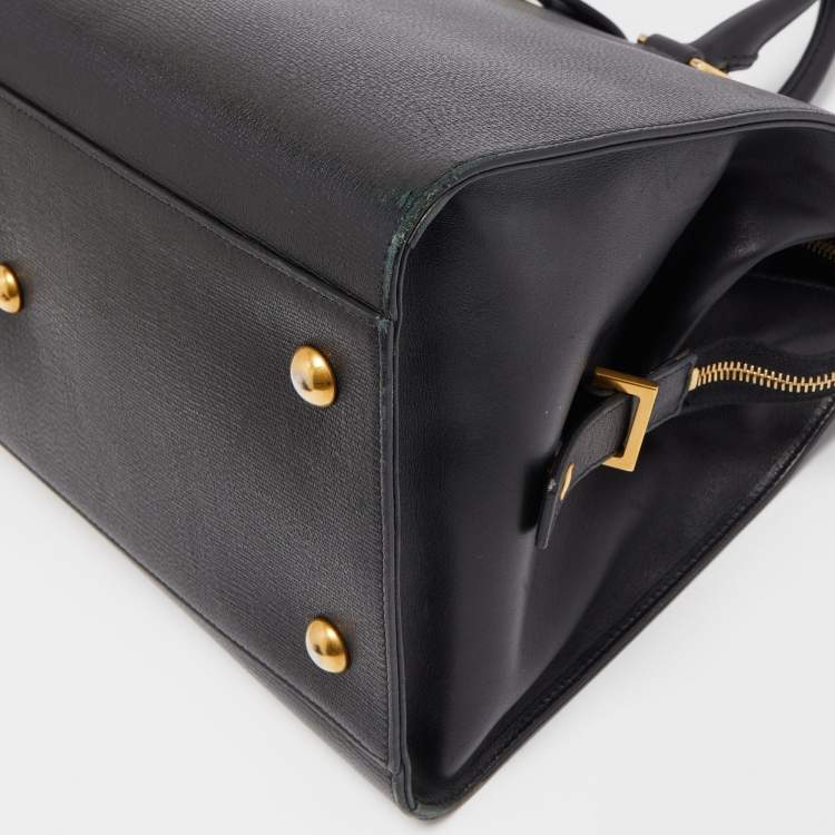 Pre Owned Saint Laurent Black Leather Medium Cabas Chyc Tote