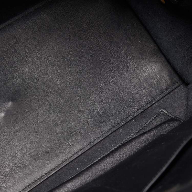 Pre Owned Saint Laurent Black Leather Medium Cabas Chyc Tote