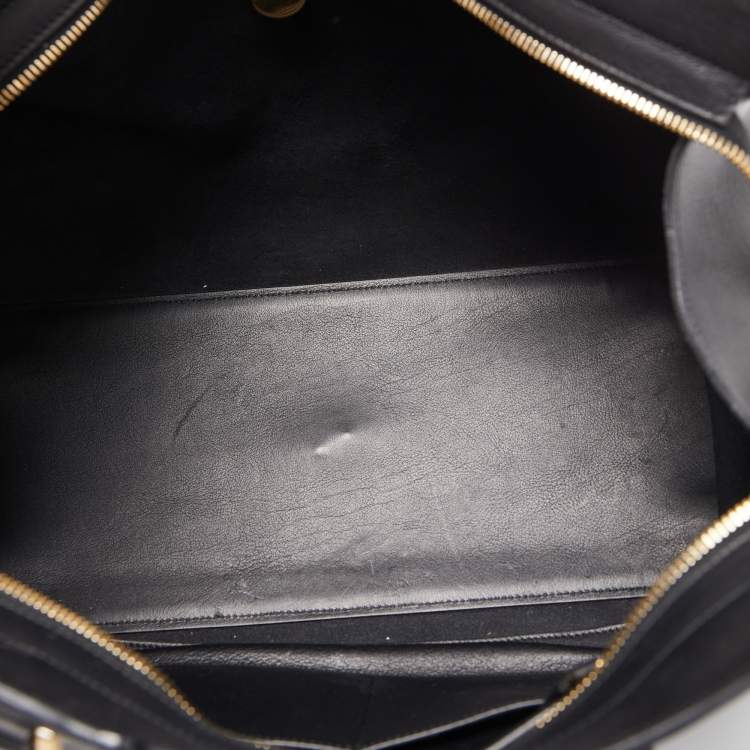Pre Owned Saint Laurent Black Leather Medium Cabas Chyc Tote