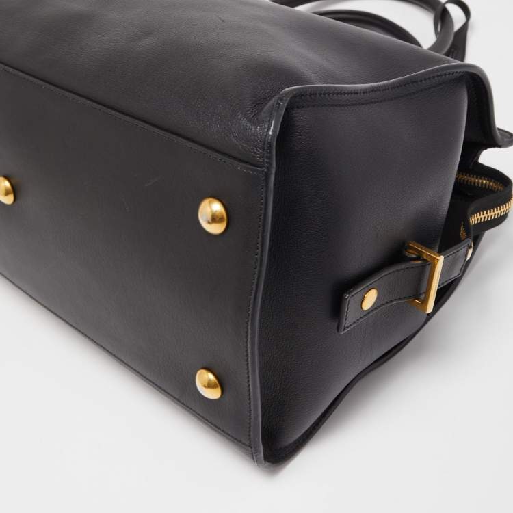 Pre Owned Saint Laurent Black Leather Medium Cabas Chyc Tote