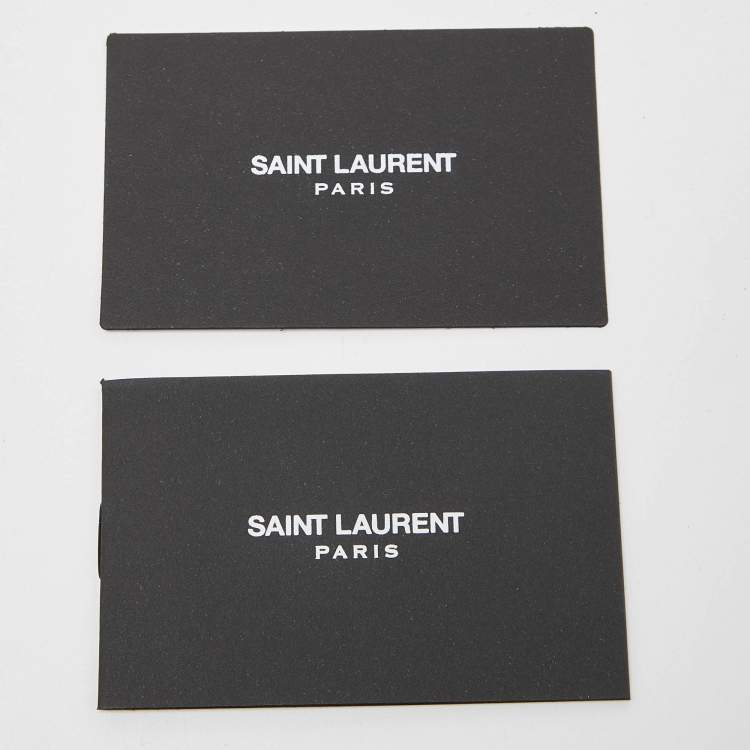 Pre Owned Saint Laurent Black Matelasse Leather Monogram Envelope Wallet on Chain