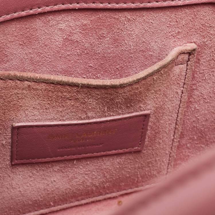 Pre Owned Saint Laurent Pink Leather Nano Classic Sac De Jour Tote