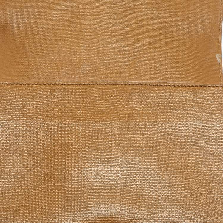 Pre Owned Saint Laurent Tan Leather Chyc Flap Shoulder Bag